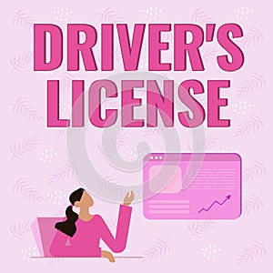 Text showing inspiration Driver S License. Business showcase a document permitting a person to drive a motor vehicle
