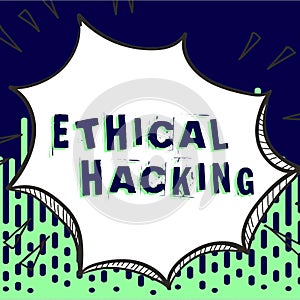 Text showing inspiration Ethical Hacking. Word Written on a legal attempt of cracking a network for penetration testing