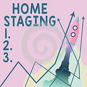 Text showing inspiration Home Staging. Business idea preparation of a private residence for sale in the real estate