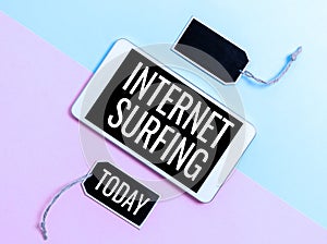 Text showing inspiration Internet Surfing. Internet Concept browsing hundred of websites using any installed browser