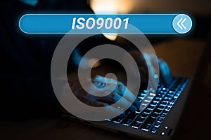 Text showing inspiration Iso9001. Business overview the appropriate international standard followed to ensure