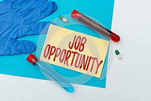Text showing inspiration Job Opportunity. Word Written on an opportunity of employment or the chance to get a job
