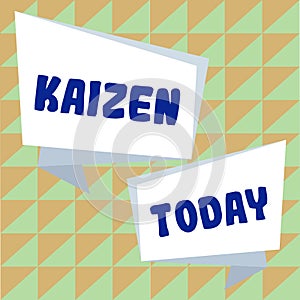 Text showing inspiration Kaizen. Business approach a Japanese business philosophy of improvement of working practices