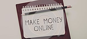 Text showing inspiration Make Money Online. Internet Concept Business Ecommerce Ebusiness Innovation Web Technology