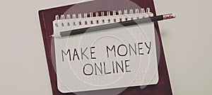 Text showing inspiration Make Money Online. Internet Concept Business Ecommerce Ebusiness Innovation Web Technology photo
