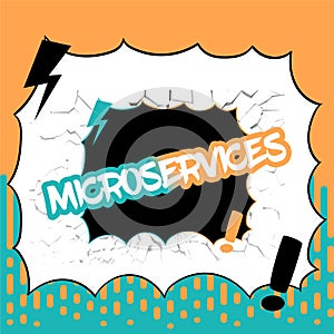 Conceptual display Microservices. Word for Software development technique Building single function module