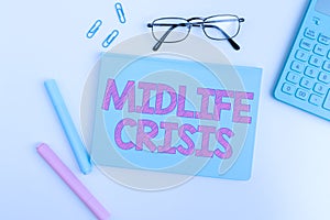 Text showing inspiration Midlife Crisis. Conceptual photo Software development technique Decomposing an application