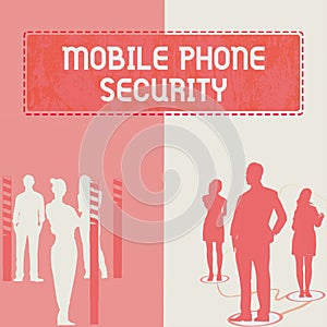 Text showing inspiration Mobile Phone Security. Business showcase secure data on mobile devices Wireless security
