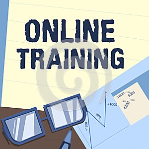 Text showing inspiration Online Training. Word Written on Computer based training Distance or electronic learning