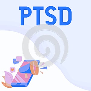 Text showing inspiration Ptsd. Business concept Post Traumatic Stress Disorder Mental Illness Trauma Fear Depression