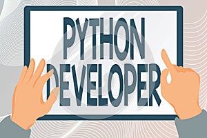 Text showing inspiration Python Developer. Conceptual photo responsible for writing serverside web application logic