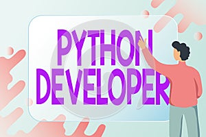 Text showing inspiration Python Developer. Word for responsible for writing serverside web application logic Abstract