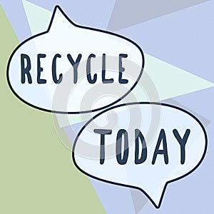 Text showing inspiration Recycle. Business concept process of converting waste materials into new materials and objects