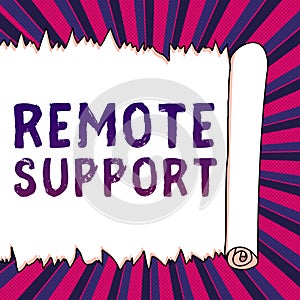 Text showing inspiration Remote Support. Business showcase help end-users to solve computer problems and issues remotely