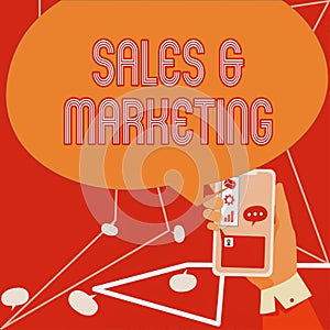 Text showing inspiration Sales and MarketingSelling Systematic planning of the product and services. Concept meaning