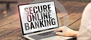 Text showing inspiration Secure Online Banking. Word for protect digital bank for internet transactions