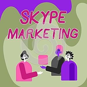 Text showing inspiration Skype Marketing. Internet Concept apps that specializes in providing video chat and voice