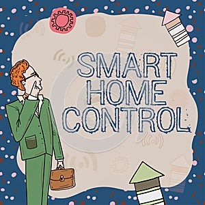 Text showing inspiration Smart Home Control. Business approach Internet of things technology of automation system