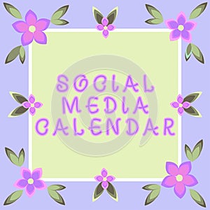 Text showing inspiration Social Media Calendar. Business concept apps used to schedule social posts in advance