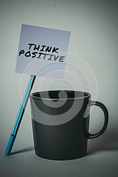 Text showing inspiration Think Positive. Business concept creating thoughts that encourage and help recharge a person