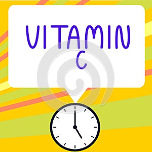 Text showing inspiration Vitamin C. Business idea it promotes healing and helps the body absorb iron Ascorbic acid