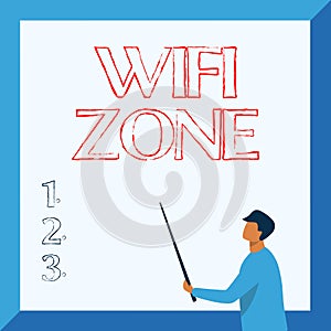 Text showing inspiration Wifi Zone. Business overview provide wireless highspeed Internet and network connections