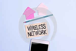 Text showing inspiration Wireless Network. Word Written on computer network that uses wireless data connections Display