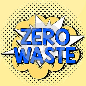 Text showing inspiration Zero Waste. Word Written on industrial responsibility includes composting, recycling and reuse