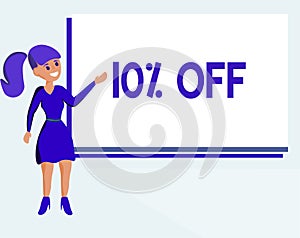 Text sign showing 10 Off. Conceptual photo Discount of ten percent over regular price Promotion Sale Clearance