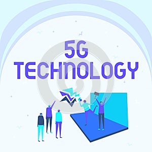 Text sign showing 5G Technology. Internet Concept highspeed mobile Internet, new generation wireless system networks