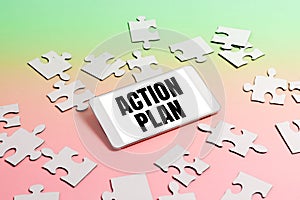 Text sign showing Action Plan. Concept meaning list of things or schedule to be made thia current year