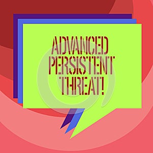 Text sign showing Advanced Persistent Threat. Conceptual photo unauthorized user gains access to a system Stack of