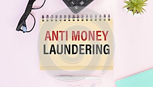 Text sign showing Anti Money Laundering. Conceptual photo entering projects