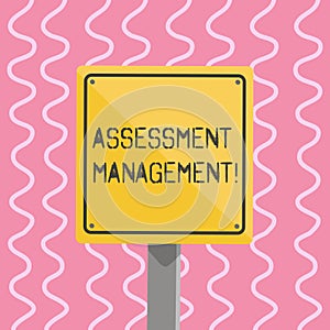 Text sign showing Assessment Management. Conceptual photo analysisagement of investments on behalf of others 3D Square