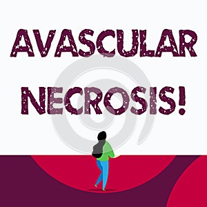 Text sign showing Avascular Necrosis. Conceptual photo death of bone tissue due to a lack of blood supply.