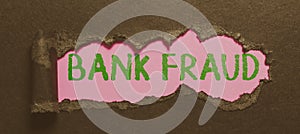 Text sign showing Bank Fraud. Business overview intentional perversion of truth to induce another to part with something