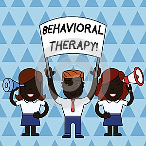 Text sign showing Behavioral Therapy. Conceptual photo help change potentially selfdestructive behaviors People with