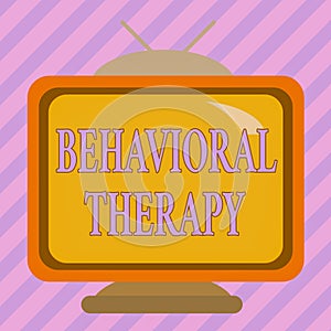 Text sign showing Behavioral Therapy. Conceptual photo help change potentially selfdestructive behaviors Square rectangle old photo