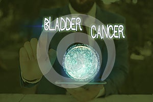 Text sign showing Bladder Cancer. Conceptual photo form of cancer that begins in the lining of the bladder Elements of this image