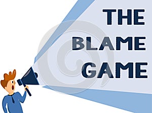 Text sign showing The Blame Game. Conceptual photo A situation when people attempt to blame one another photo