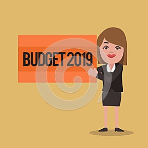 Text sign showing Budget 2019. Conceptual photo New year estimate of incomes and expenses Financial Plan