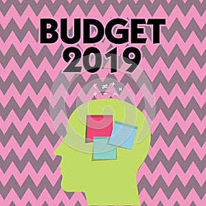 Text sign showing Budget 2019. Conceptual photo New year estimate of incomes and expenses Financial Plan
