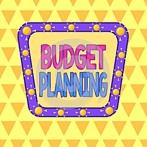 Text sign showing Budget Planning. Conceptual photo process of constructing a budget and then utilizing it Asymmetrical uneven