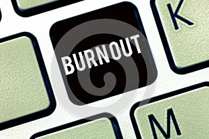 Text sign showing Burn Out. Conceptual photo Feeling of physical and emotional exhaustion Chronic fatigue