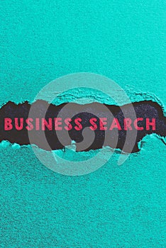 Text sign showing Business Search. Concept meaning travel on behalf of a company to one or more destinations