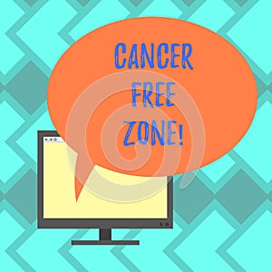 Text sign showing Cancer Free Zone. Conceptual photo club for educating showing about means of cancer prevention Mounted