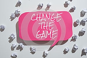 Text sign showing Change The Game. Business approach Make a movement do something different new strategies Paper Wraps