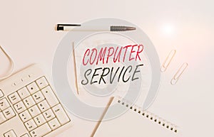 Text sign showing Computer Service. Conceptual photo computer time or service including data processing services White
