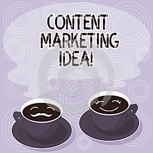 Text sign showing Content Marketing Idea. Conceptual photo focused on creating and distributing valuable content Sets of