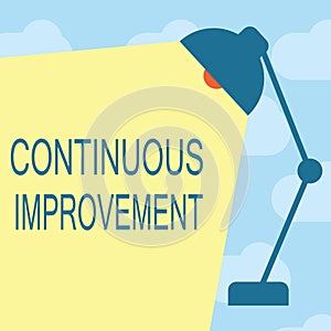 Text sign showing Continuous Improvement. Conceptual photo Ongoing Effort to Advance Never ending changes